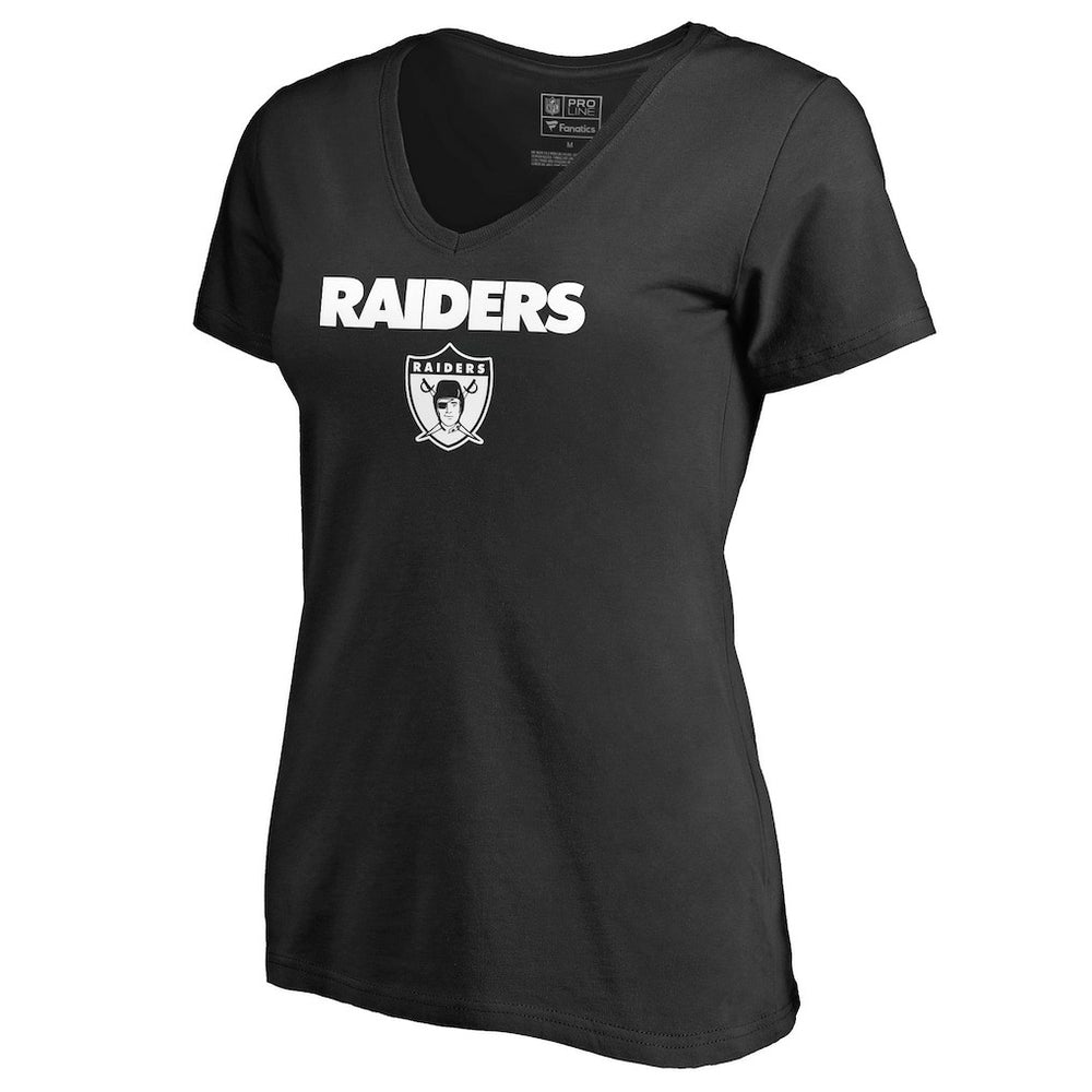 Women's Vintage Team Lockup V-Neck T-Shirt - Las Vegas Raiders T-shirts