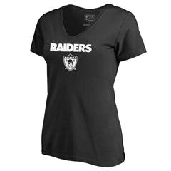 Women's Vintage Team Lockup V-Neck T-Shirt - Las Vegas Raiders T-shirts