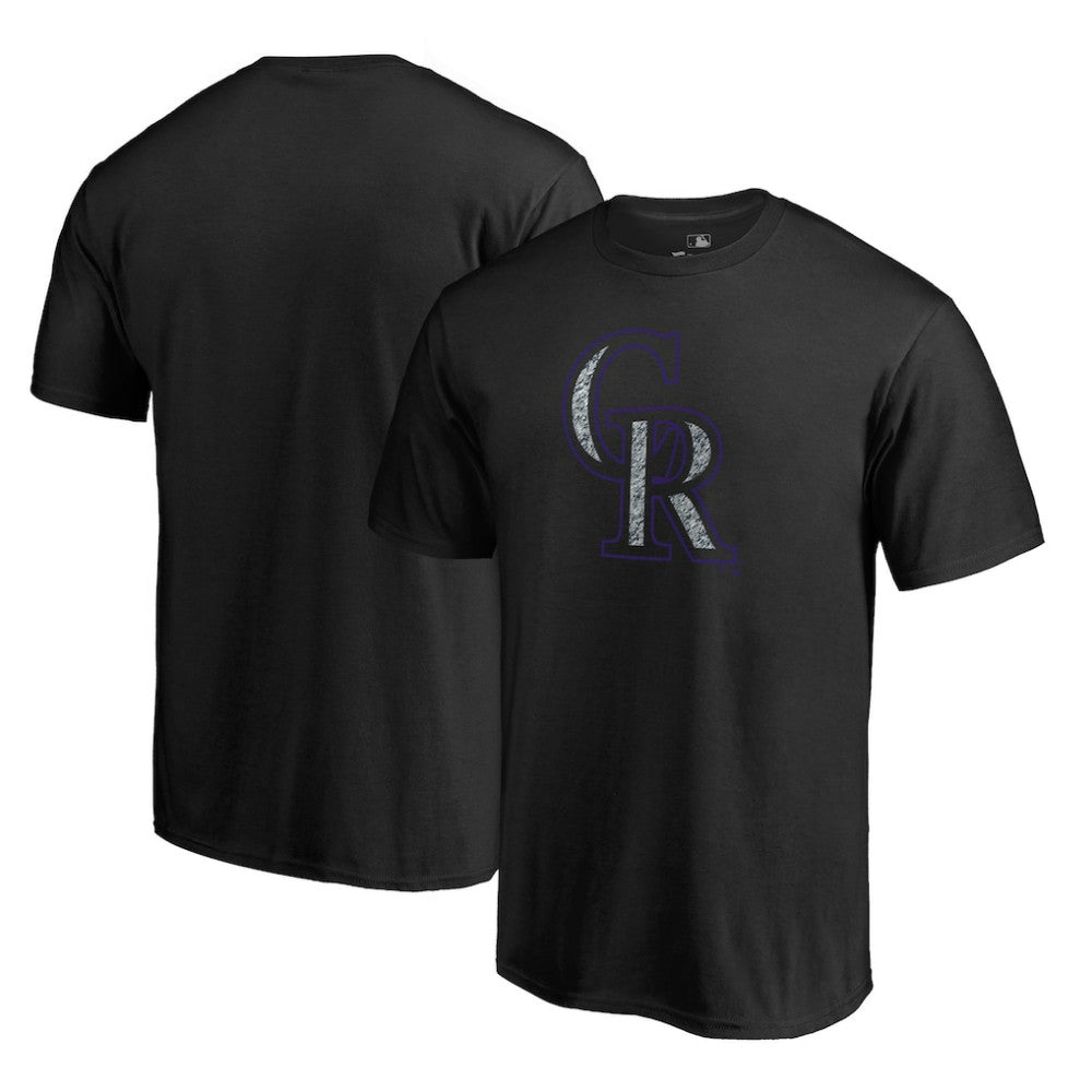 Black Colorado Rockies Static Logo T-Shirt