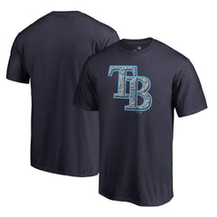 Navy Tampa Bay Rays Static Logo T-Shirt