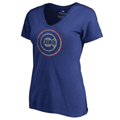 Royal Chicago Cubs Women's Static Logo V-Neck T-Shirt