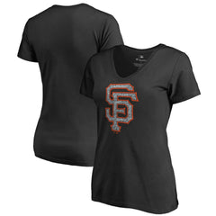Black San Francisco Giants Women's Static Logo V-Neck T-Shirt