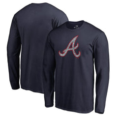 Navy Atlanta Braves Static Logo Long Sleeve T-Shirt