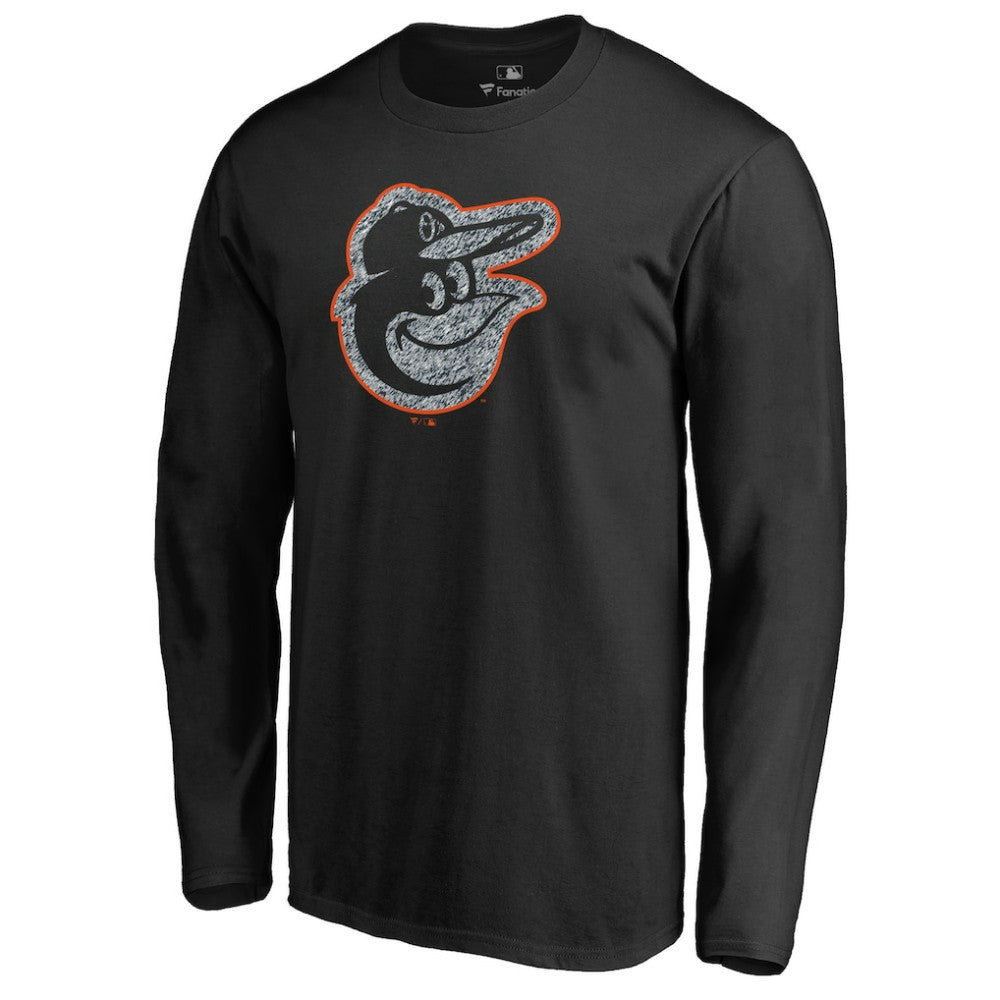 Black Baltimore Orioles Static Logo Long Sleeve T-Shirt