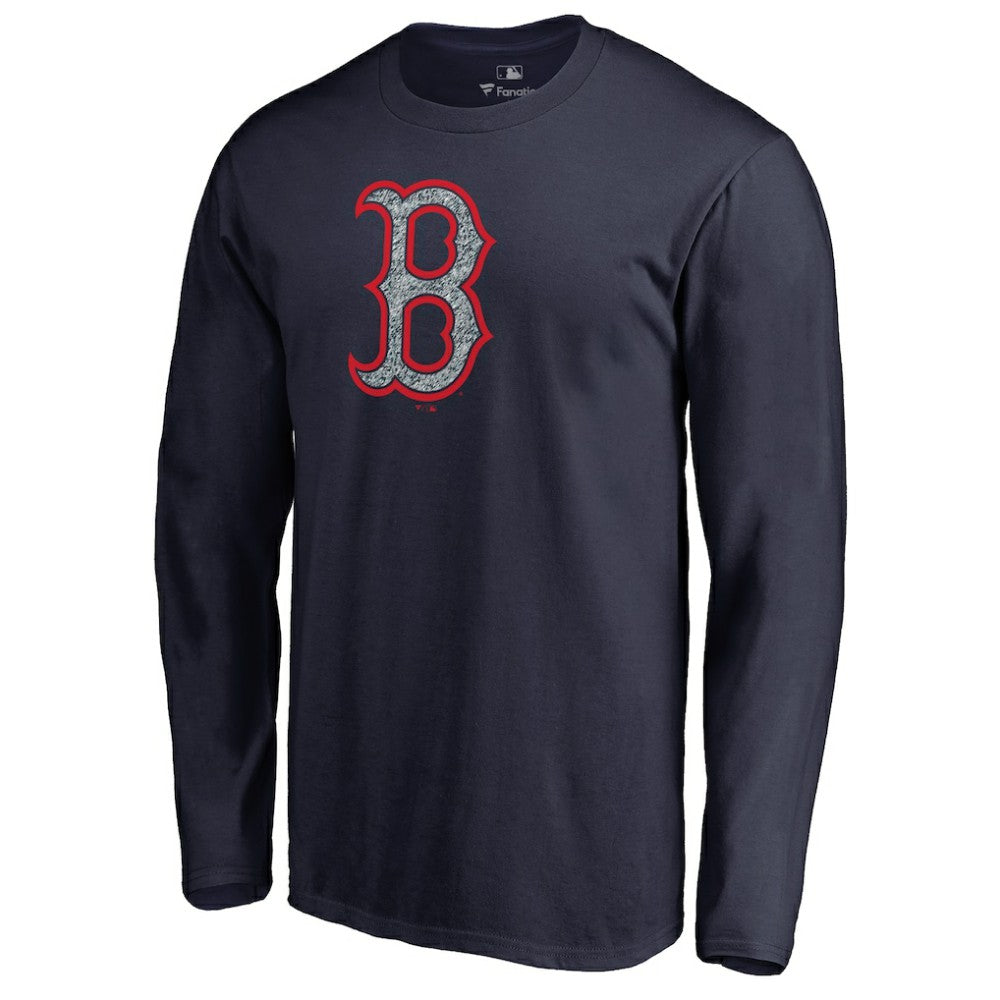 Navy Boston Red Sox Static Logo Long Sleeve T-Shirt