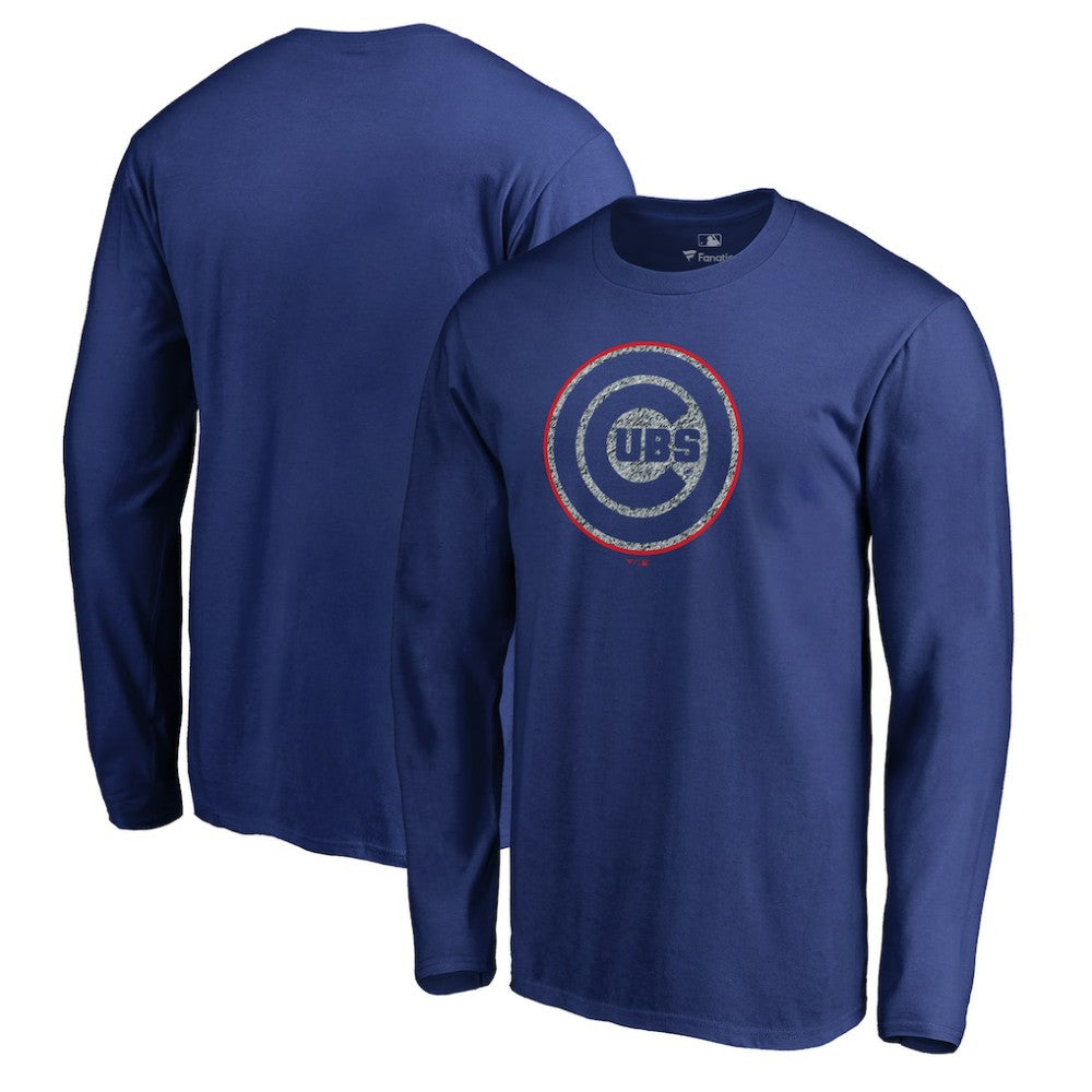 Royal Chicago Cubs Static Logo Long Sleeve T-Shirt