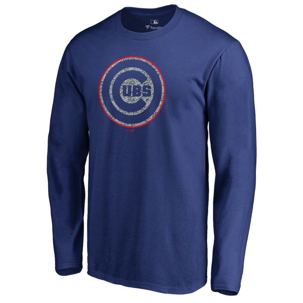 Royal Chicago Cubs Static Logo Long Sleeve T-Shirt