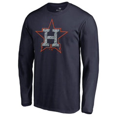 Navy Houston Astros Static Logo Long Sleeve T-Shirt