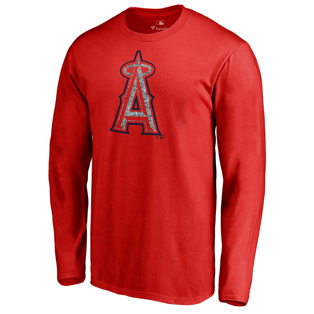 Red Los Angeles Angels Static Logo Long Sleeve T-Shirt