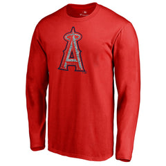 Red Los Angeles Angels Static Logo Long Sleeve T-Shirt