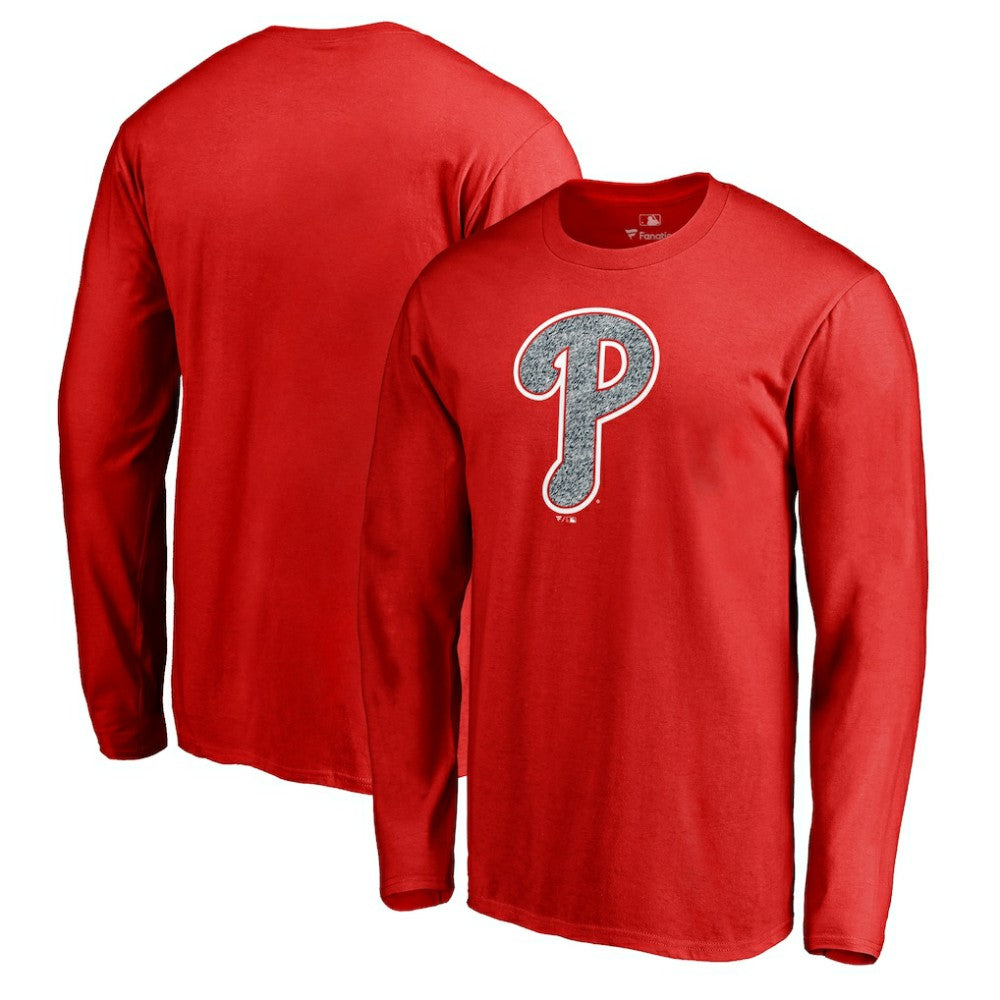 Red Philadelphia Phillies Static Logo Long Sleeve T-Shirt
