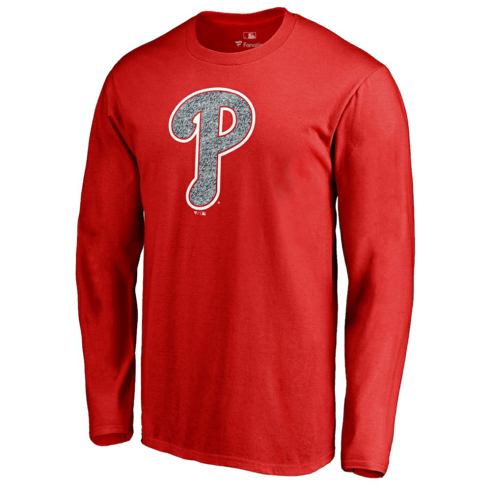 Red Philadelphia Phillies Static Logo Long Sleeve T-Shirt