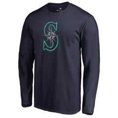 Navy Seattle Mariners Static Logo Long Sleeve T-Shirt