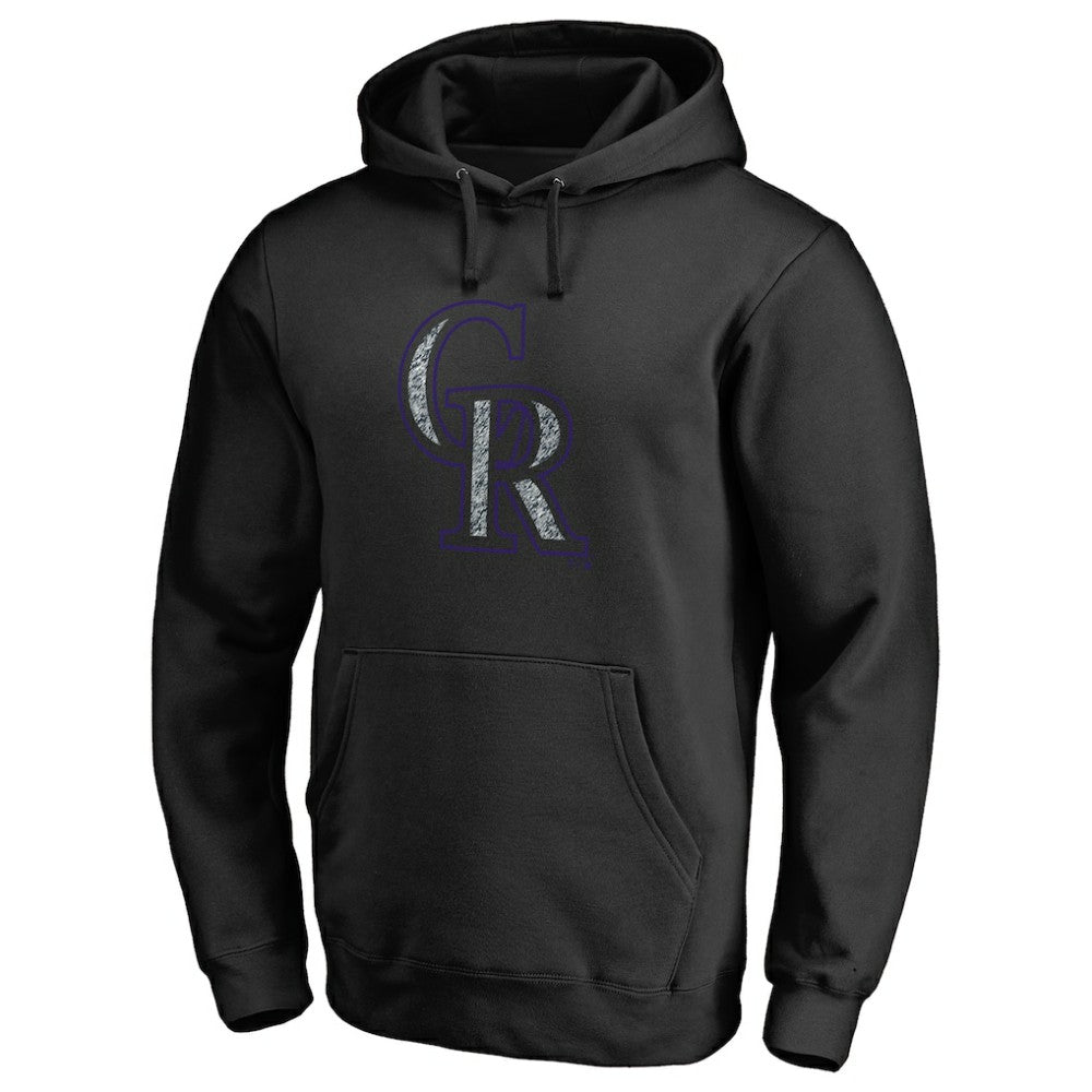 Black Colorado Rockies Static Logo Pullover Hoodie