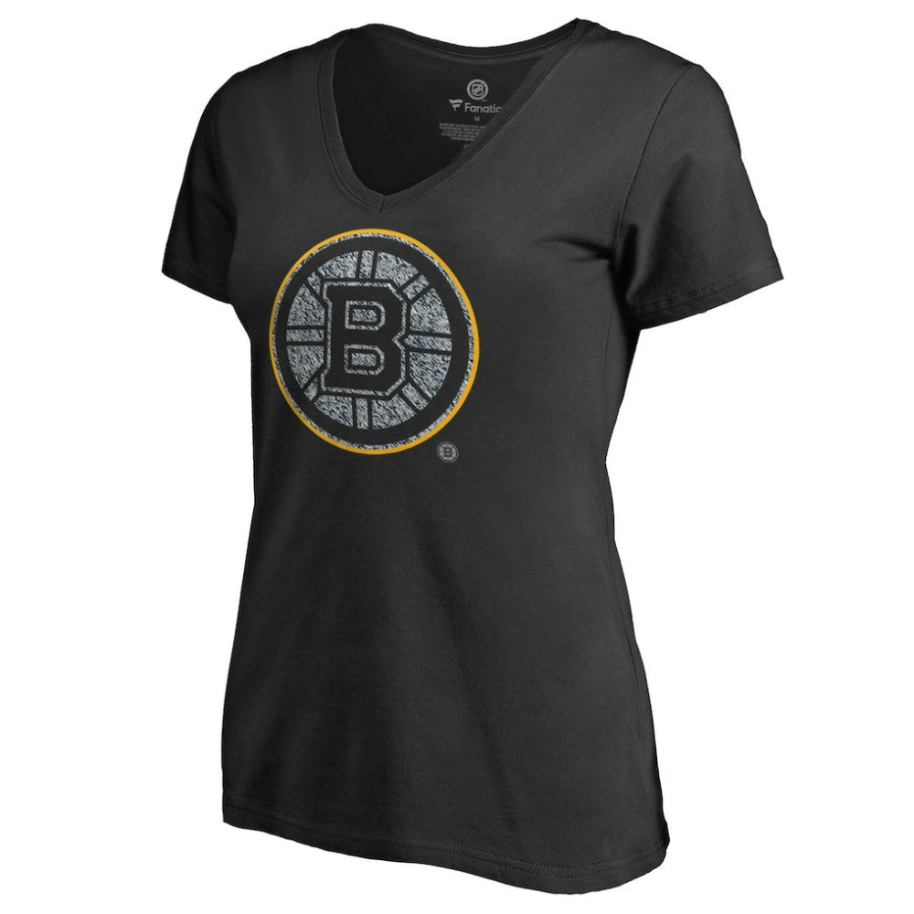 NHL Boston Bruins Women's Static Logo V-Neck T-Shirt