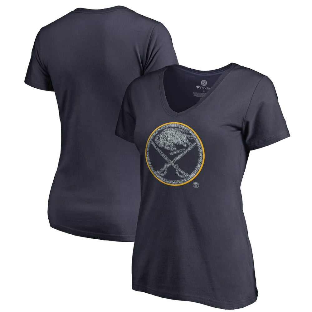 NHL Buffalo Sabres Women's Static Logo V-Neck T-Shirt