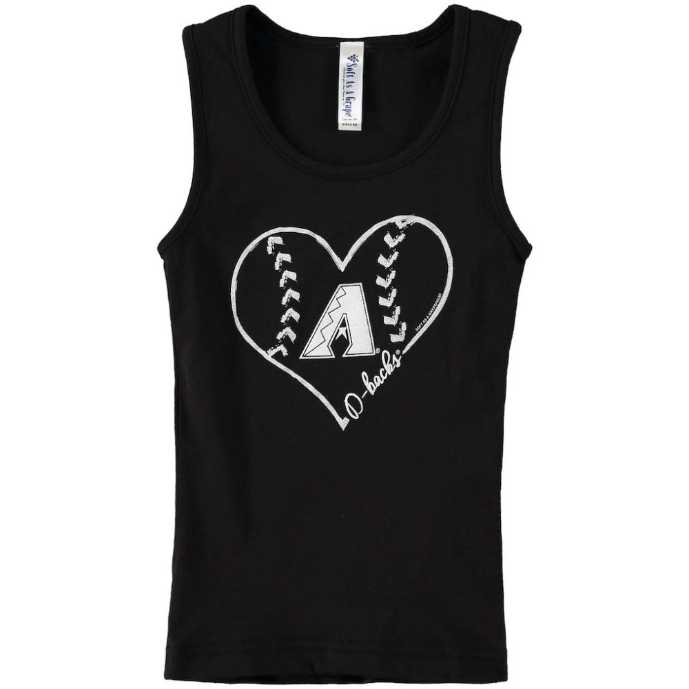 Black Arizona Diamondbacks Soft as a Grape Youth Cotton Tank Top