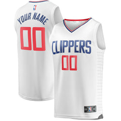 Fanatics LA Clippers Youth Fast Break Custom Replica Jersey White
