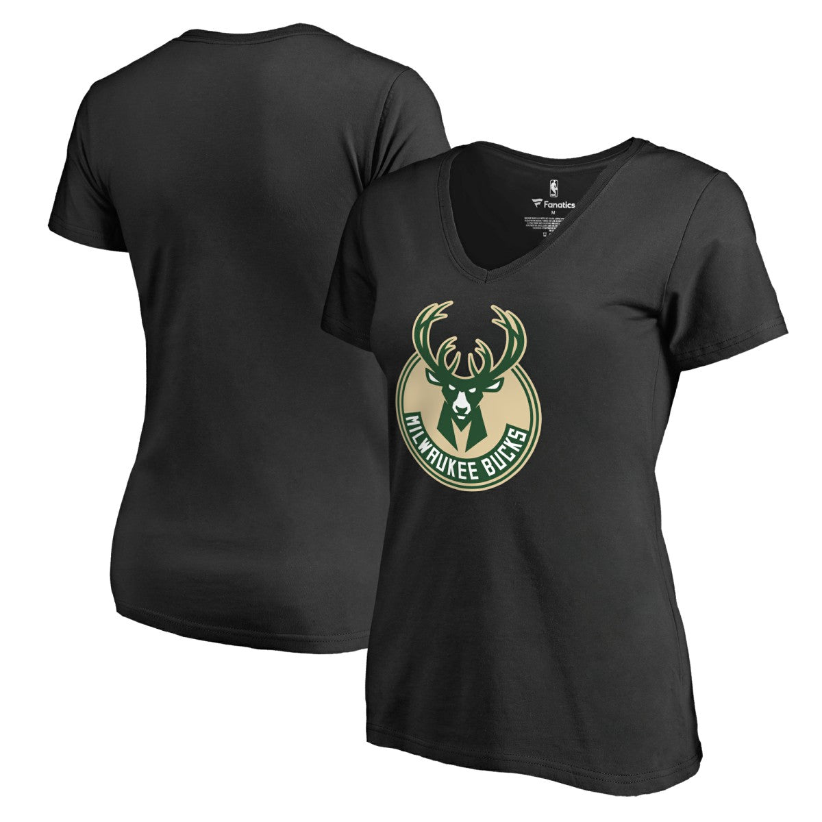 Milwaukee Bucks Women's Primary Logo V-Neck T-Shirt