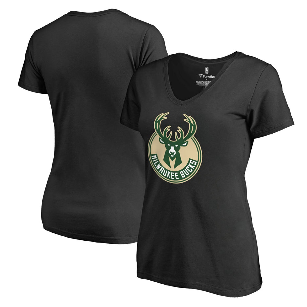 Milwaukee Bucks Women's Primary Logo V-Neck T-Shirt