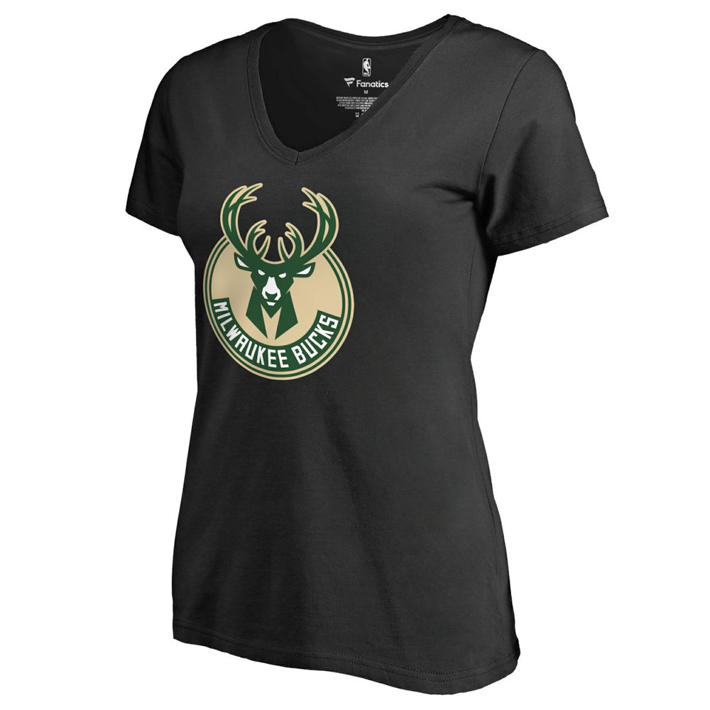 Milwaukee Bucks Women's Primary Logo V-Neck T-Shirt