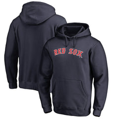 Navy Boston Red Sox Official Wordmark Fitted Pullover Hoodie