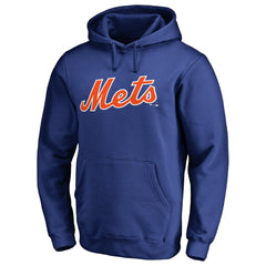 Royal New York Mets Official Wordmark Fitted Pullover Hoodie