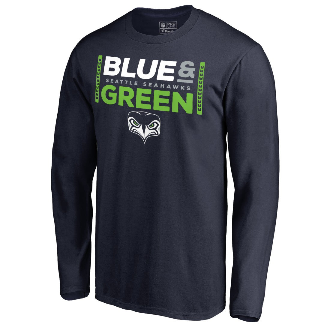 Alternate Team Logo Gear Blue & Green Long Sleeve T-Shirt - Seattle Seahawks T-shirts