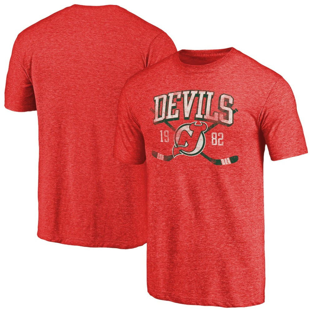 NHL New Jersey Devils Vintage Collection Line Shift Tri-Blend T-Shirt