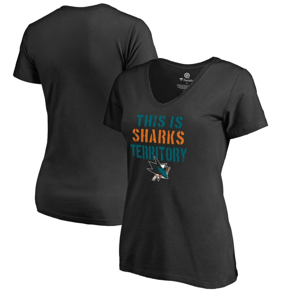 NHL San Jose Sharks Women's Fan Favorite Team Slogan V-Neck T-Shirt