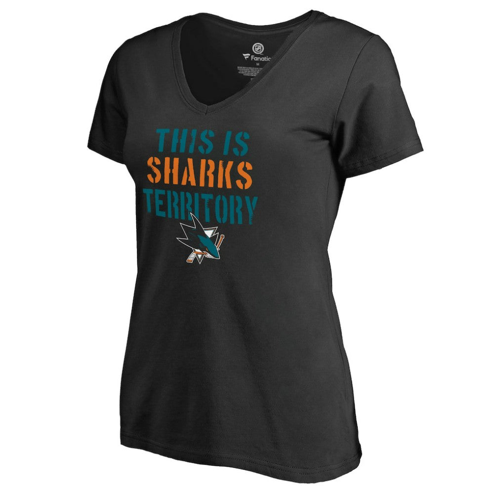 NHL San Jose Sharks Women's Fan Favorite Team Slogan V-Neck T-Shirt