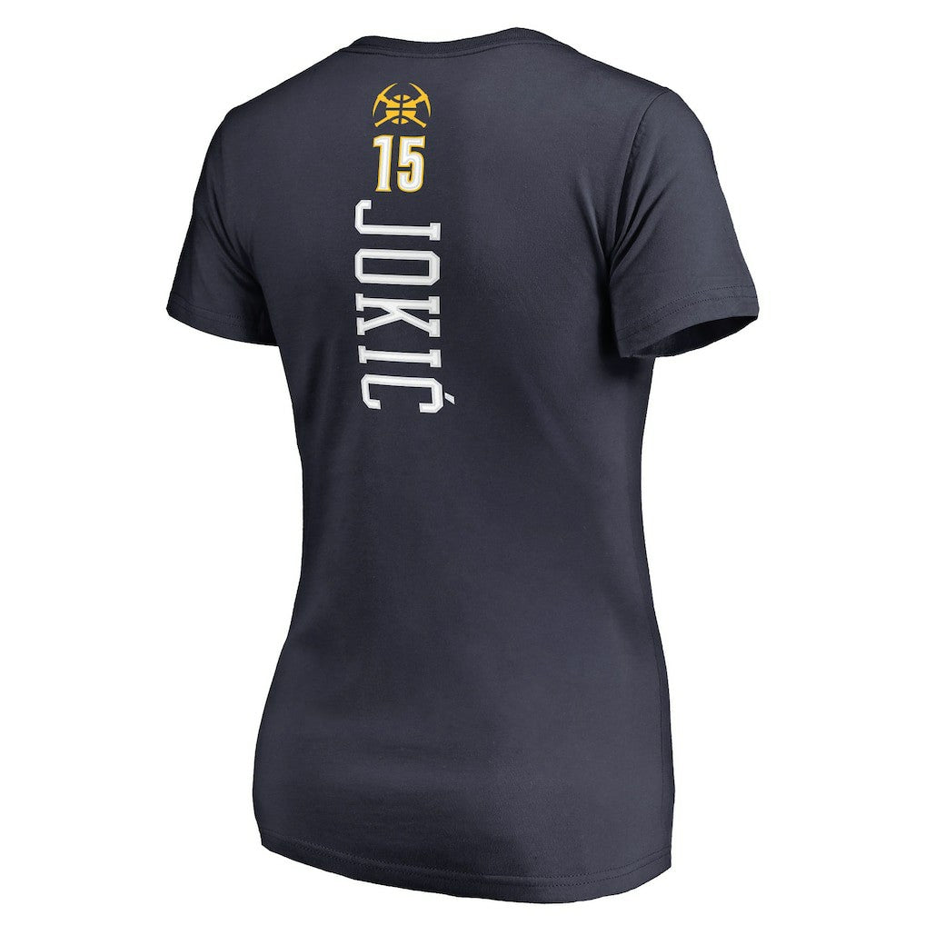 Nikola Jokic Denver Nuggets Women's Team Backer Name & Number V-Neck T-Shirt sale