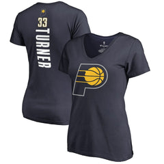 Myles Turner Indiana Pacers Women's Backer Name and Number V-Neck T-Shirt