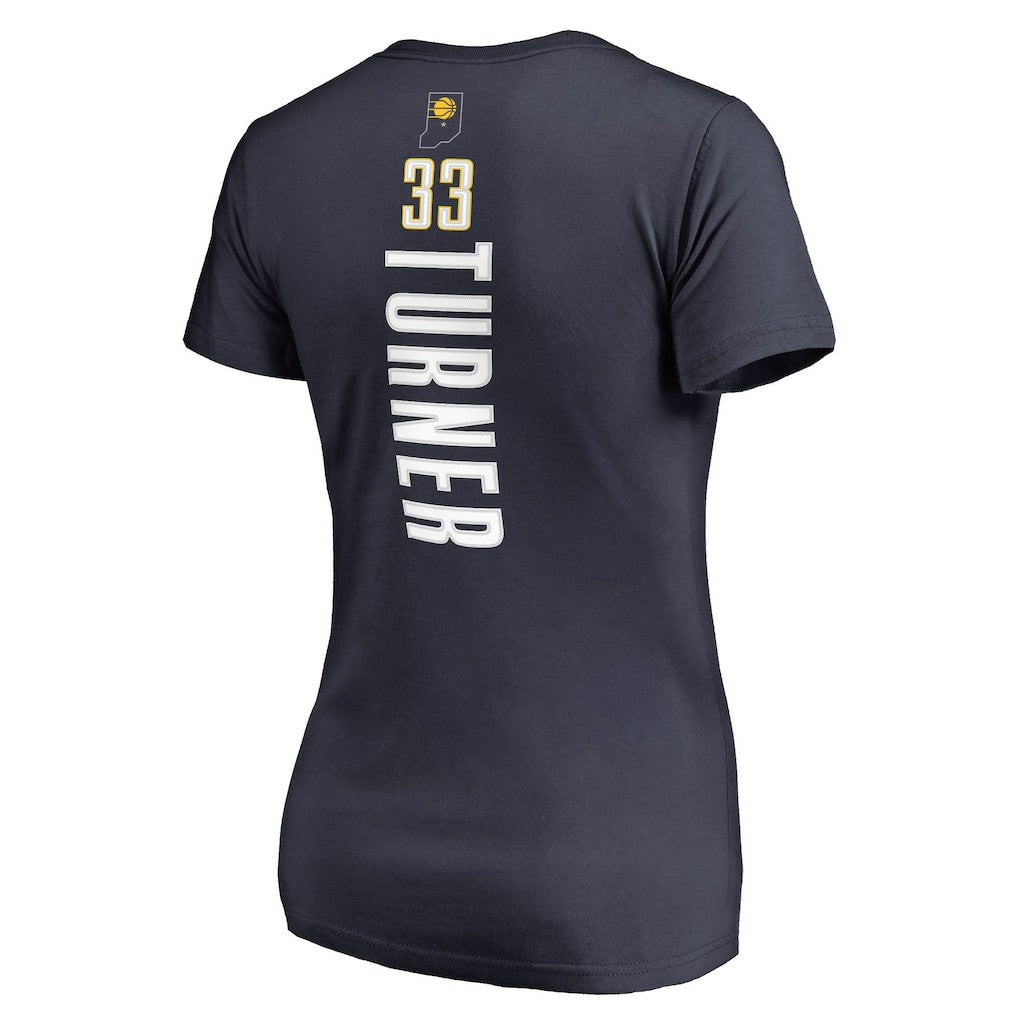 Myles Turner Indiana Pacers Women's Backer Name and Number V-Neck T-Shirt