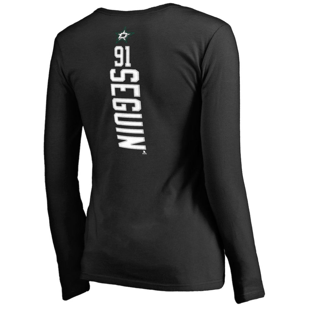 NHL Tyler Seguin Dallas Stars Women's Backer Name & Number Slim Fit Long Sleeve V-Neck T-Shirt