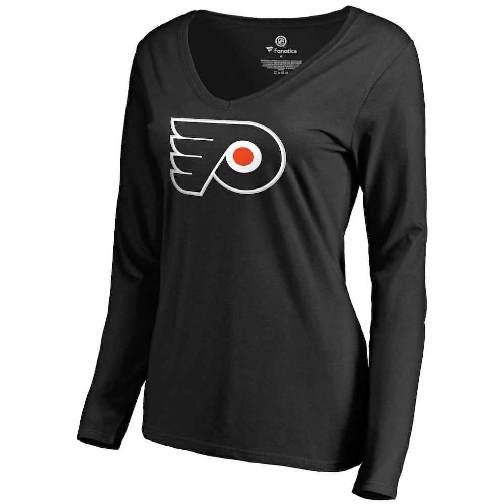 NHL Travis Konecny Philadelphia Flyers Women's Backer Name & Number Slim Fit Long Sleeve V-Neck T-Shirt