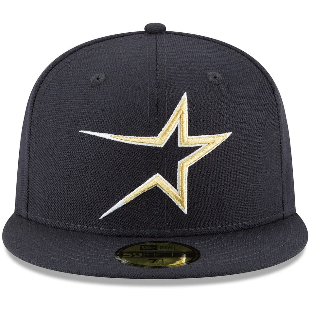 Navy Houston Astros New Era Cooperstown Collection Wool 59FIFTY Fitted Hat