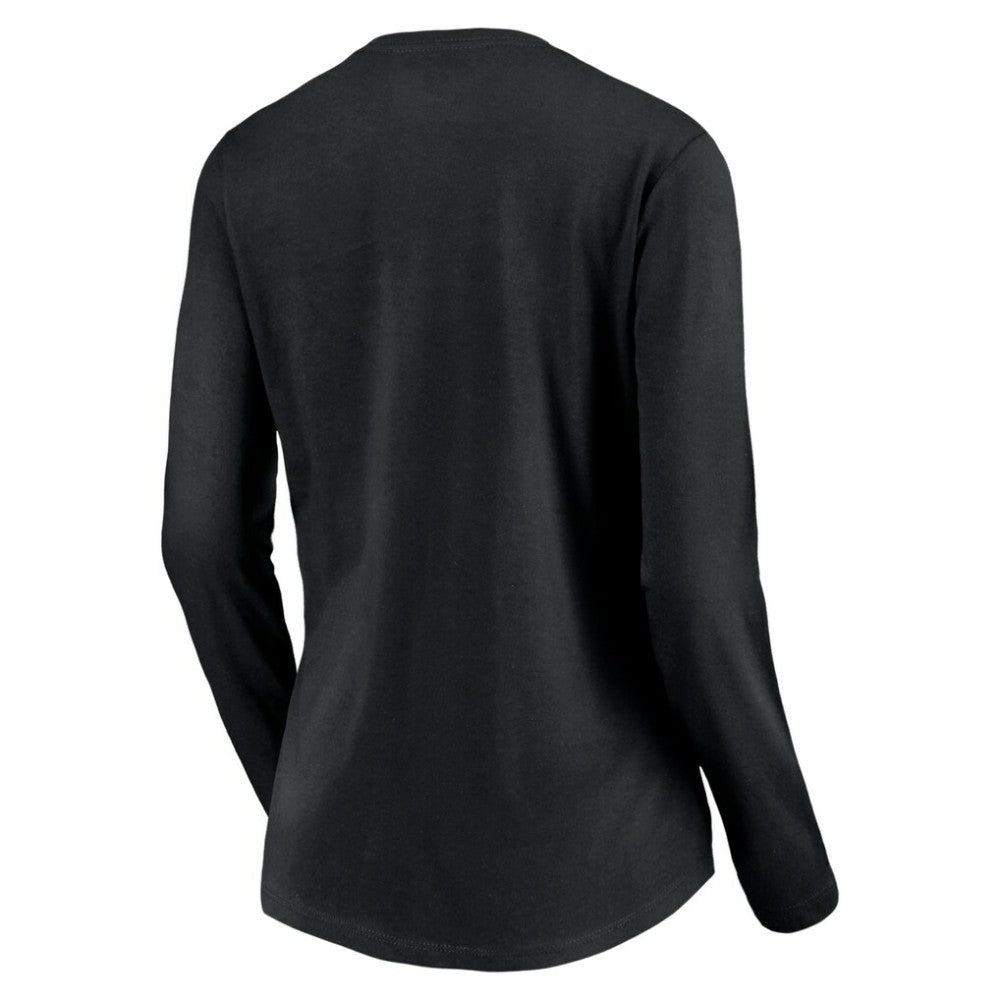 Black Tampa Bay Rays Women's Cooperstown Collection Wahconah Long Sleeve V-Neck T-Shirt