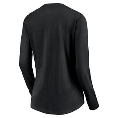 Black Tampa Bay Rays Women's Cooperstown Collection Wahconah Long Sleeve V-Neck T-Shirt
