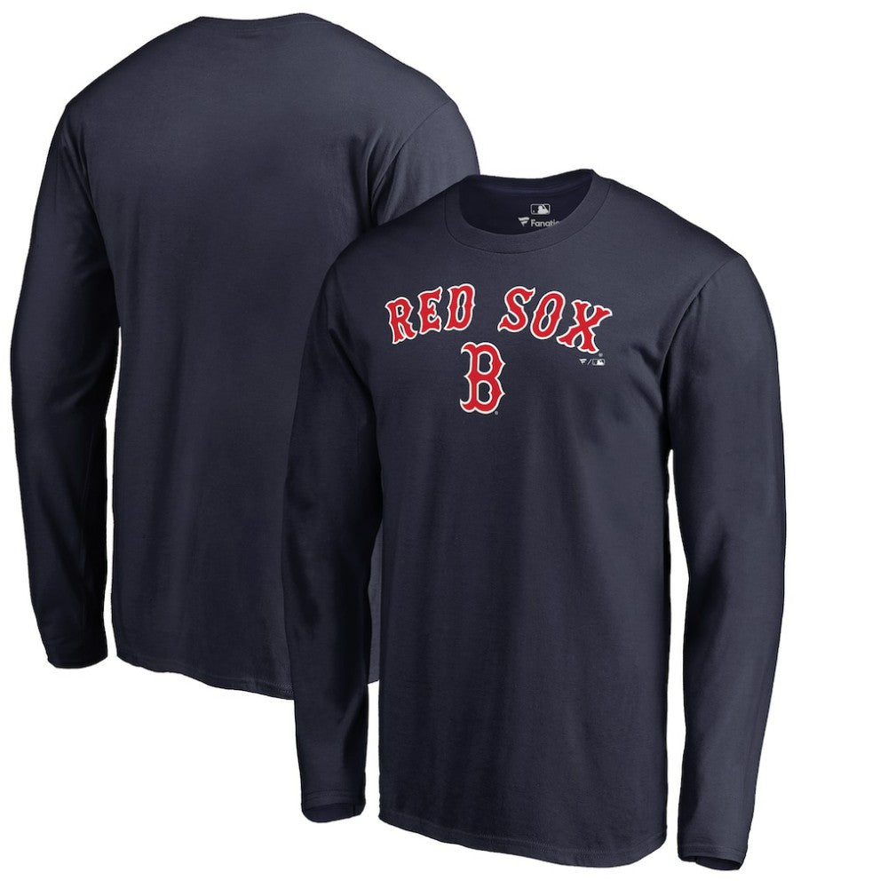 Navy Boston Red Sox Team Lockup Long Sleeve T-Shirt