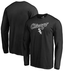 Black Chicago White Sox Team Lockup Long Sleeve T-Shirt