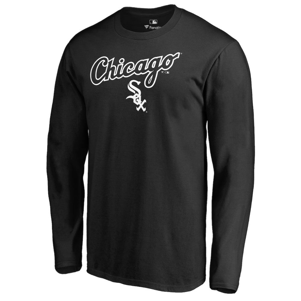 Black Chicago White Sox Team Lockup Long Sleeve T-Shirt
