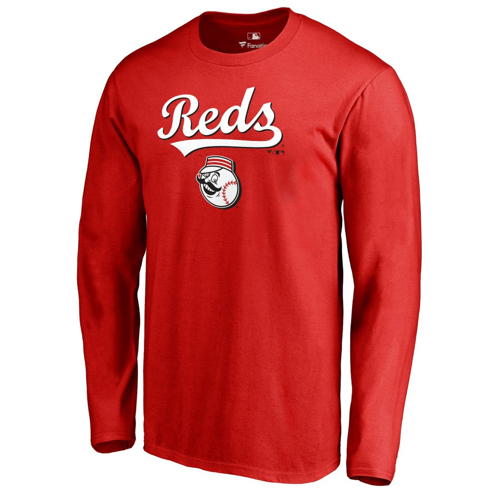 Red Cincinnati Reds Team Lockup Long Sleeve T-Shirt