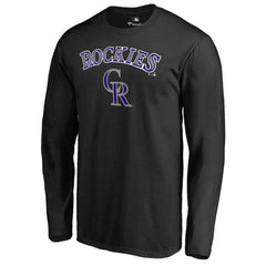 Black Colorado Rockies Team Lockup Long Sleeve T-Shirt
