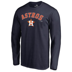 Navy Houston Astros Team Lockup Long Sleeve T-Shirt