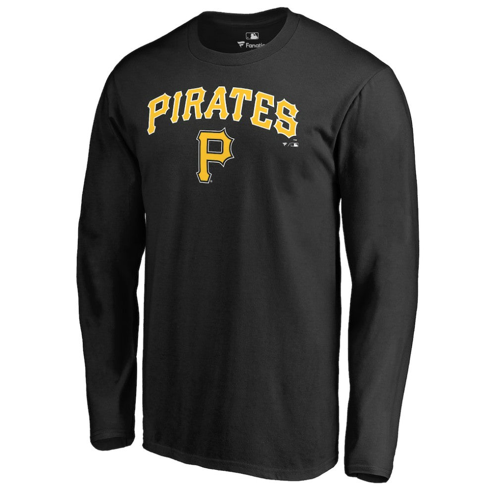 Black Pittsburgh Pirates Team Lockup Long Sleeve T-Shirt