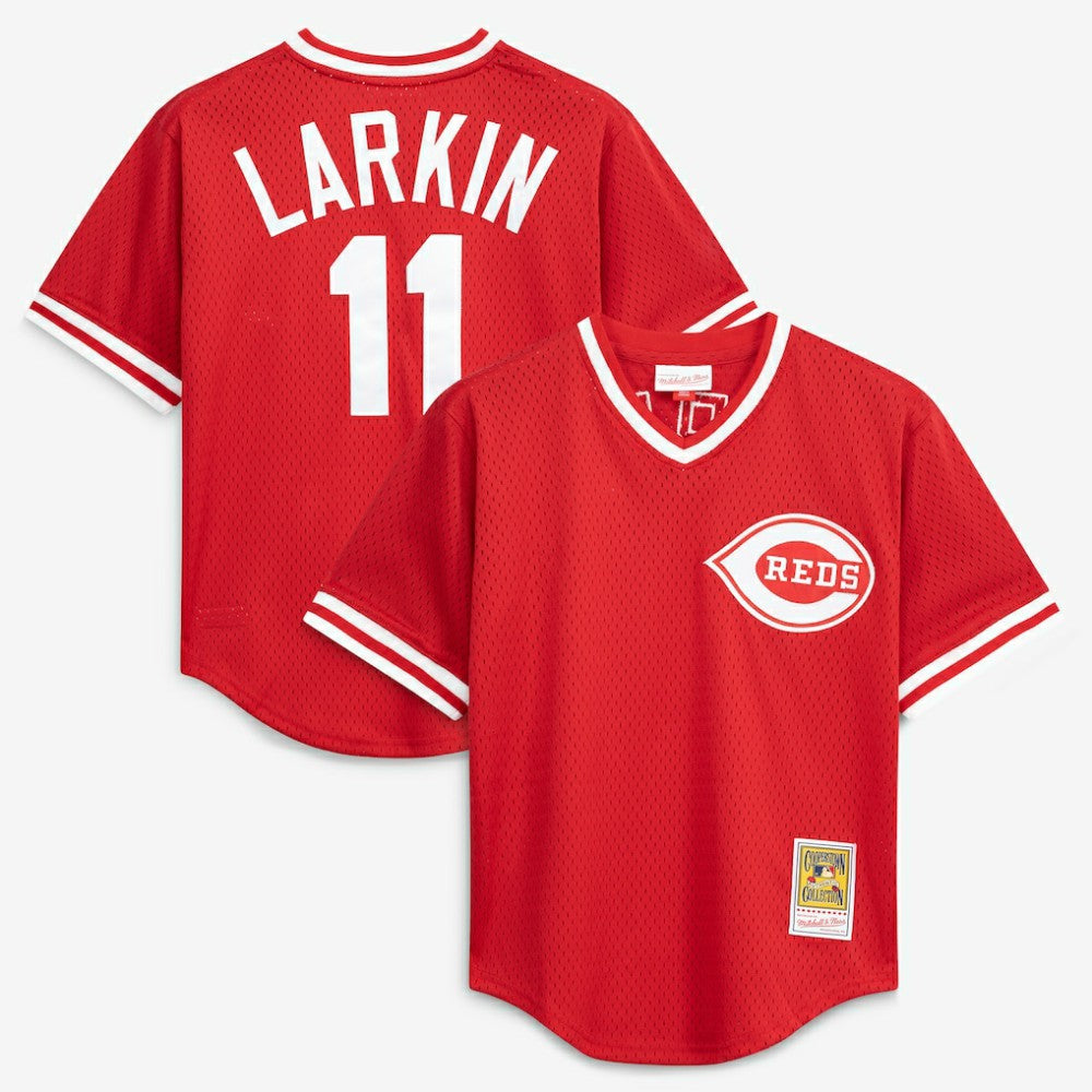 Red Barry Larkin Cincinnati Reds Mitchell & Ness Authentic Batting Practice Jersey