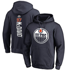 NHL Connor McDavid Edmonton Oilers Backer Name & Number Pullover Hoodie