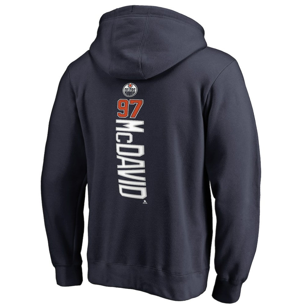 NHL Connor McDavid Edmonton Oilers Backer Name & Number Pullover Hoodie