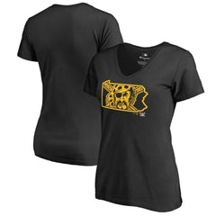 Black Pittsburgh Pirates Women's Hometown Collection Bucco State V-Neck T-Shirt